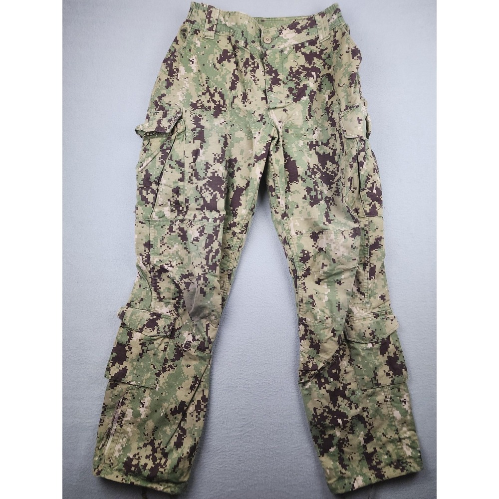 US Navy Pants Mens 33 Short Green Type III NWU Camo Cargo Ripstop Work READ